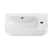 Sabina 450mm Gloss White Ceramic Wall Hung Basin with Overflow